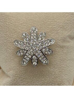Vintage Swarovski Brooch Pin Crystal Snowflake Christmas Star Holiday Retired